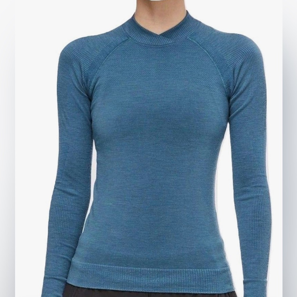 Lululemon Keep The Heat Thermal Long Sleeve in Petrol‎ Blue SZ 6